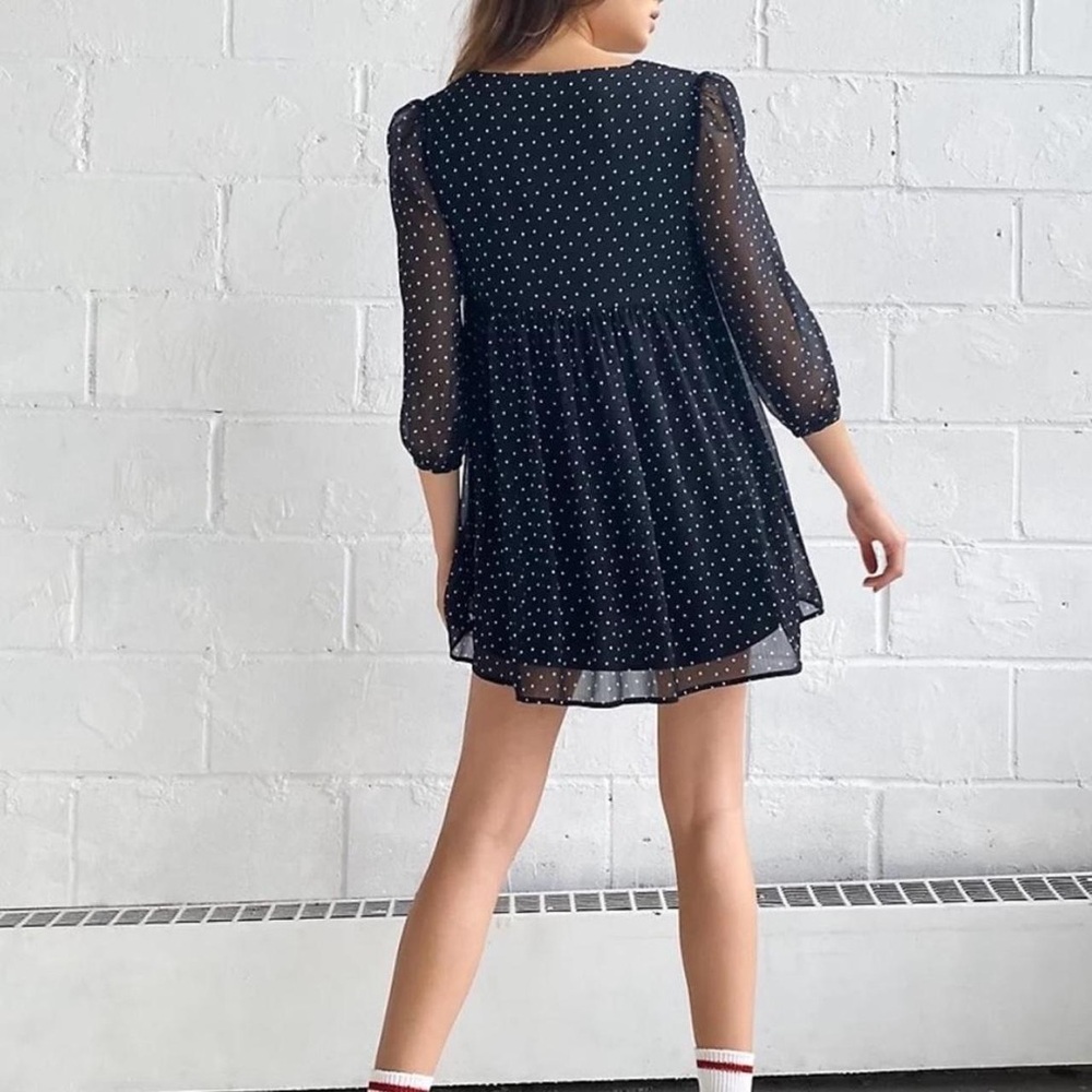 Aritzia Sunday Best Black Polka Dot Dress - Picture 2 of 5